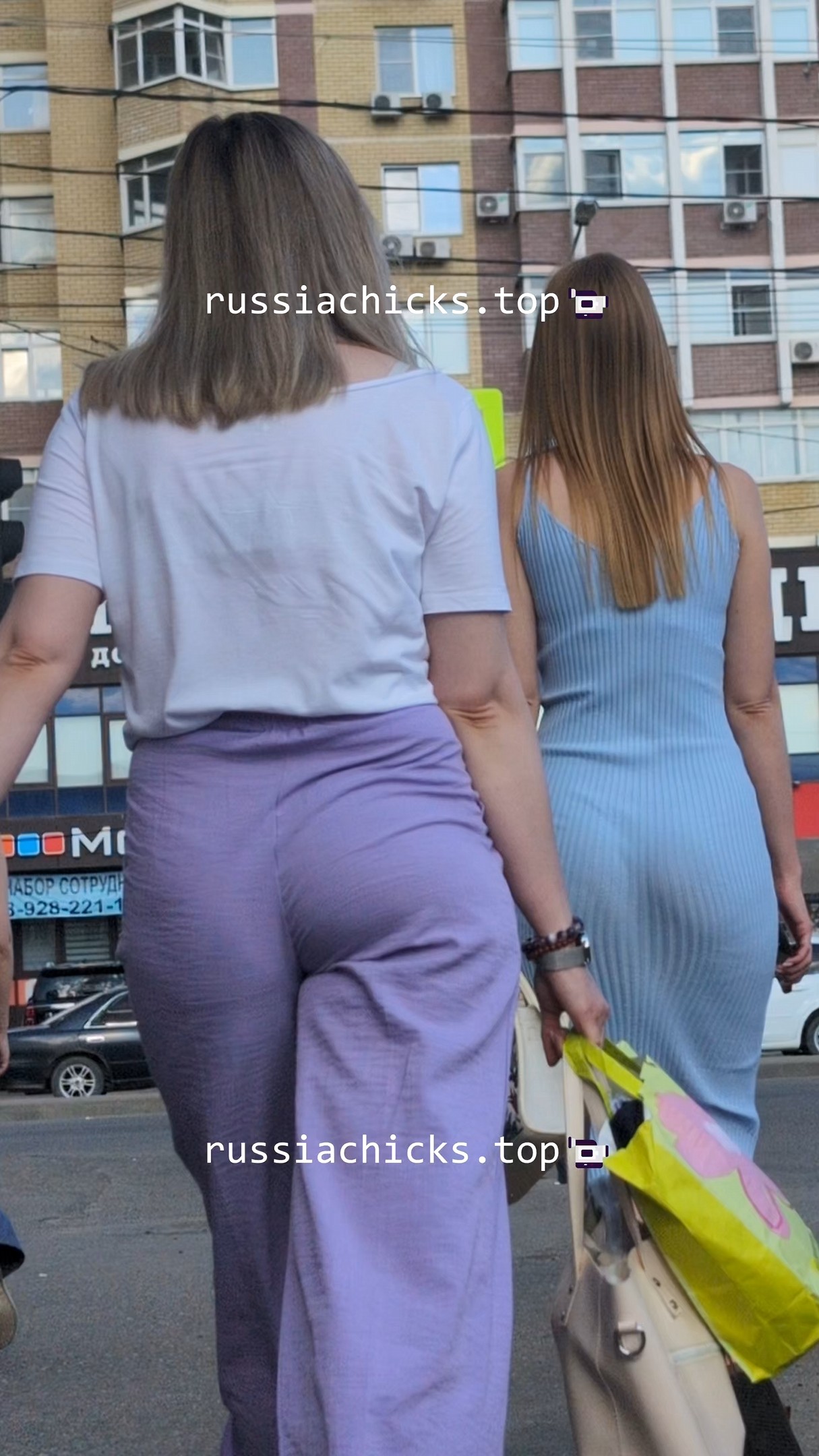 nice chicks in pants in dress on street