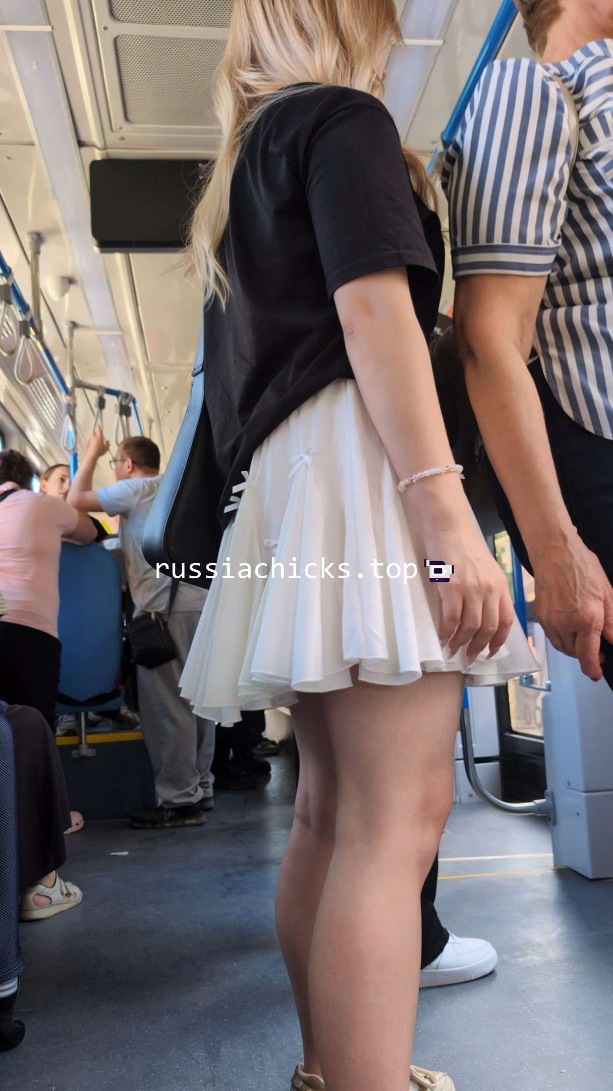 amazing blonde teen girl in skirt